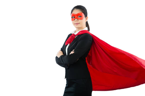 istock friendly businesswoman dressed as superhero 835620066