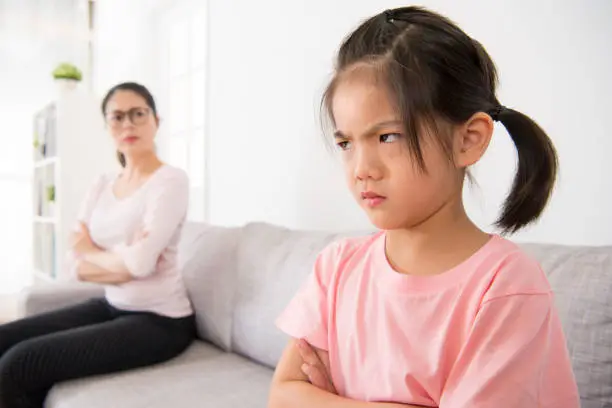 kindergarten children is scolded by school teacher