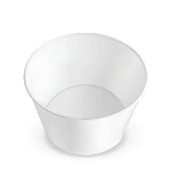 Vector illustration of White container for ice cream or fast food. Packaging for popcorn and snack