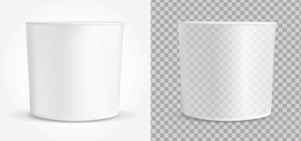 istock Transparent white container for ice cream or fast food. Packaging for popcorn and snack 835639252