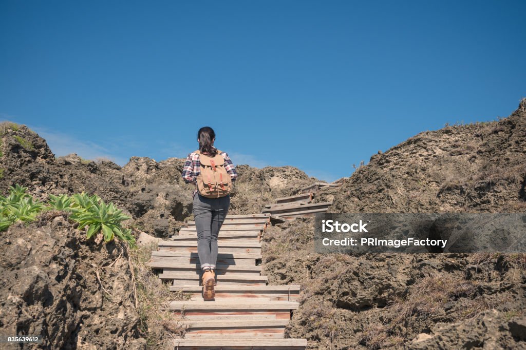 hiker, traveler,adventurer concept Footpath Stock Photo