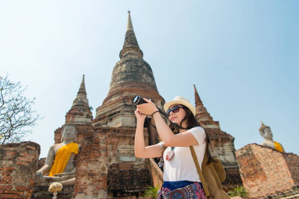 istock Young traveler woman holding camera 835640746