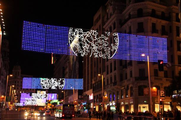 istock spain, madrid - illuminated street in December 835641466
