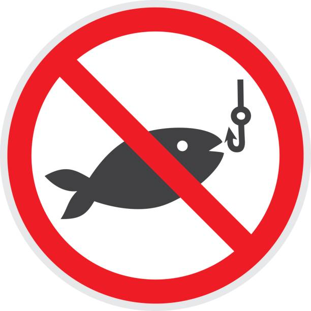 no 낚시는요 팻말 - no fishing stock illustrations