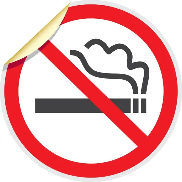Vector illustration of No Smoking Sign 3D