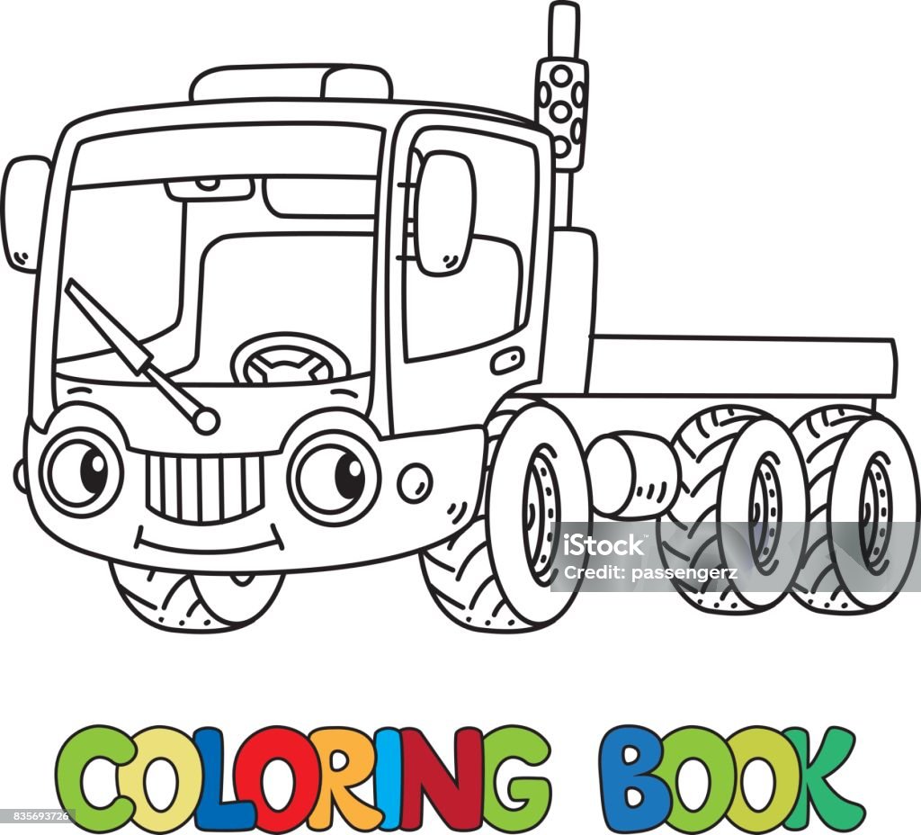 Funny Small Truck With Eyes Coloring Book Stock Illustration - Download  Image Now - Car, Child, Coloring - iStock
