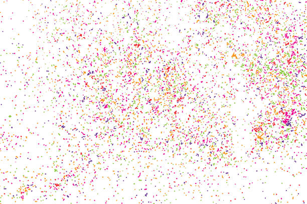 istock Colorful celebration background with confetti isolated on white, holiday illustration. Abstract background with many splattered falling round glitter pieces. Sprinkle random pattern, confetti blow. 835725122