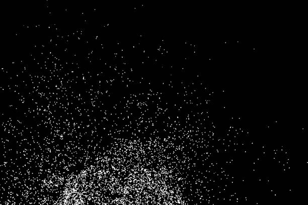 istock Falling snow on the black background. Magic night sky with stars pattern. Christmas Holiday mood background. New Year weather background. 835725176
