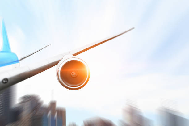 istock Close of airplane in sky. Mixed media . Mixed media 835736194