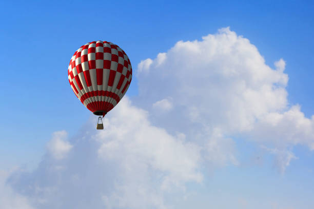 istock Aerostat floating in day sky. Mixed media . Mixed media 835736712