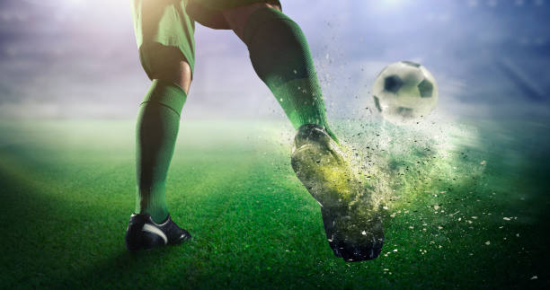 istock Soccer goal moment. Mixed media . Mixed media 835739430