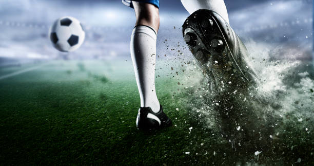 istock Soccer goal moment. Mixed media . Mixed media 835739724