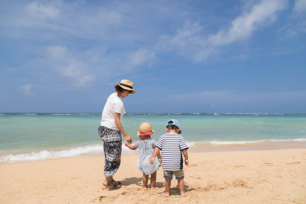 istock Twin and mom enjoying on the beach 835740402