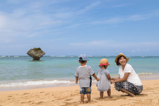istock Twin and mom enjoying on the beach 835740482