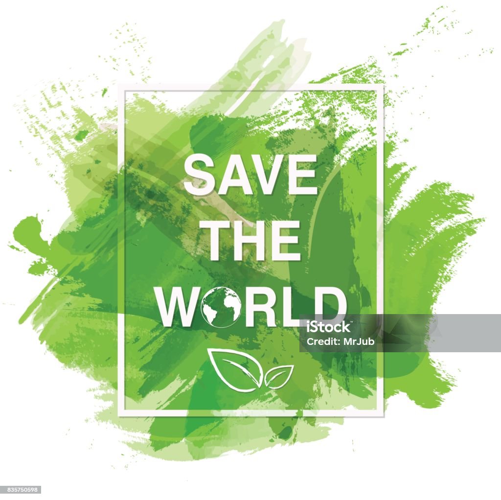 Retten Sie die Welt-banner - Lizenzfrei Umweltschutz Vektorgrafik