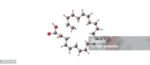 Docosahexaenoic Acid Molecular Structure Isolated On White Stock Photo - Download Image Now