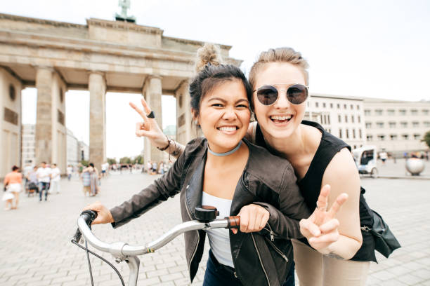 Happy time in Berlin Tourists in Berlin gay long hair stock pictures, royalty-free photos & images
