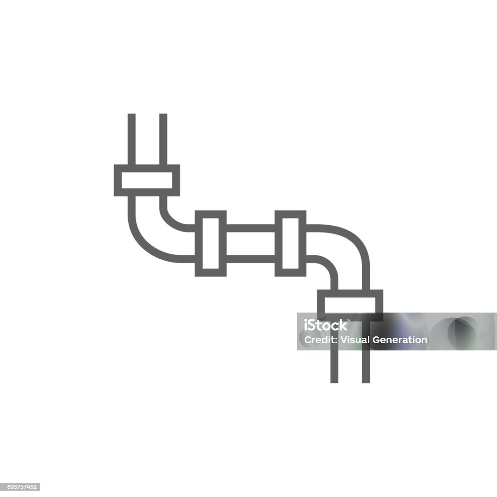 Water pipeline line icon Water pipeline thick line icon with pointed corners and edges for web, mobile and infographics. Vector isolated icon. Animal Behavior stock vector