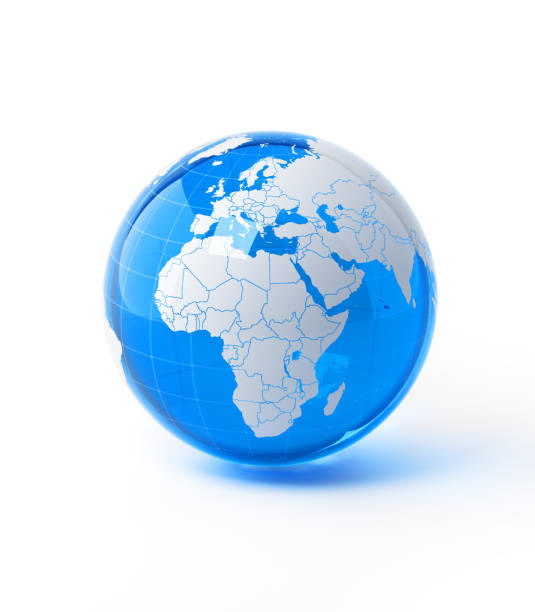 istock Globe Made of Blue Glass Material Isolated on White Background 835758070