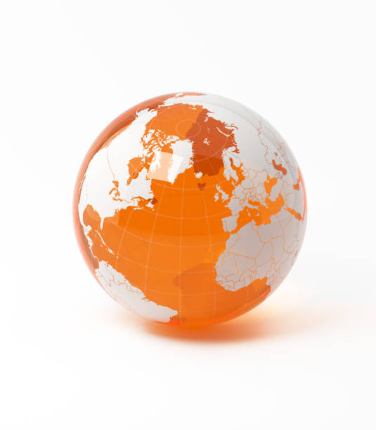 istock Globe Made of Orange Glass Material Isolated on White Background 835758124