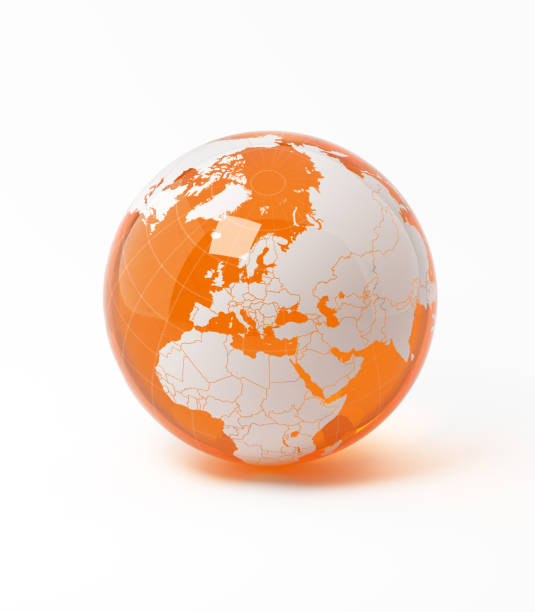 istock Globe Made of Orange Glass Material Isolated on White Background 835758246