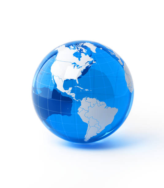 istock Globe Made of Blue Glass Material Isolated on White Background 835758338