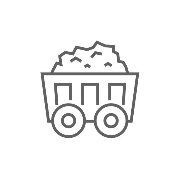 ilustraciones, imágenes clip art, dibujos animados e iconos de stock de minero de carbón icono de carrito - shopping cart service industrial objects isolated on white