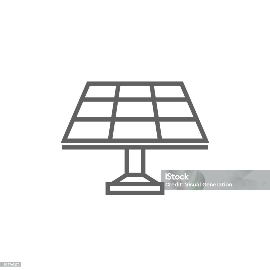 Icône de panneau solaire ligne - clipart vectoriel de Panneau solaire libre de droits