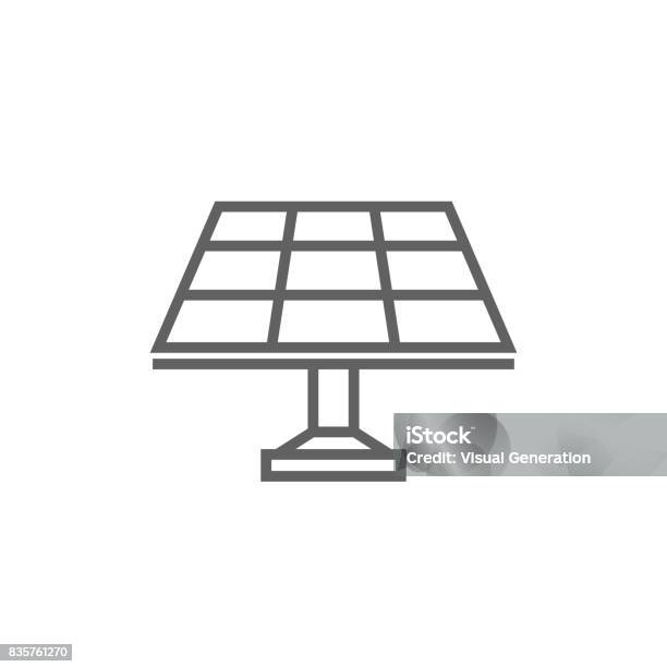 Icône De Panneau Solaire Ligne Vecteurs libres de droits et plus d'images vectorielles de Panneau solaire - Panneau solaire, Icône, Énergie solaire