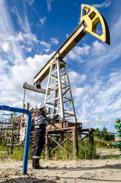 istock Woman engineer in the oilfield 835761808