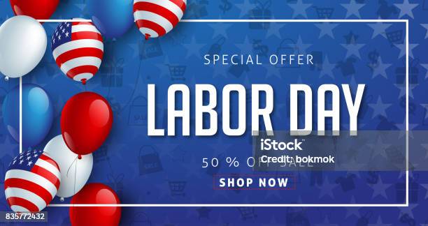 Labor 28 Stock Illustration - Download Image Now - Labor Day - North American Holiday, Sale, Banner - Sign