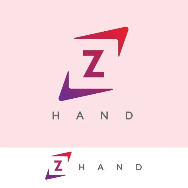 Vector illustration of hand initial Letter Z icon design