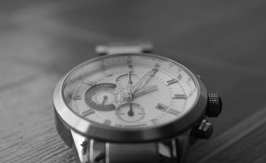 Wrist watch in black n white