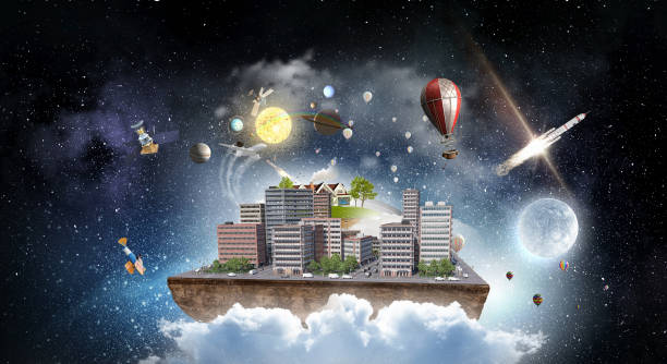 istock Modern city concept. Mixed media 835801544