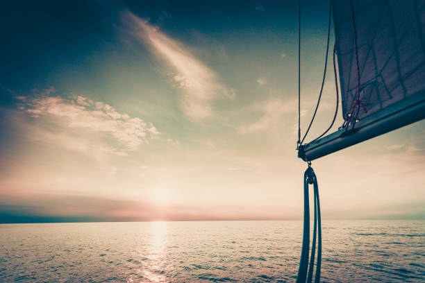 istock Sea view from yacht, sunny weather 835805246