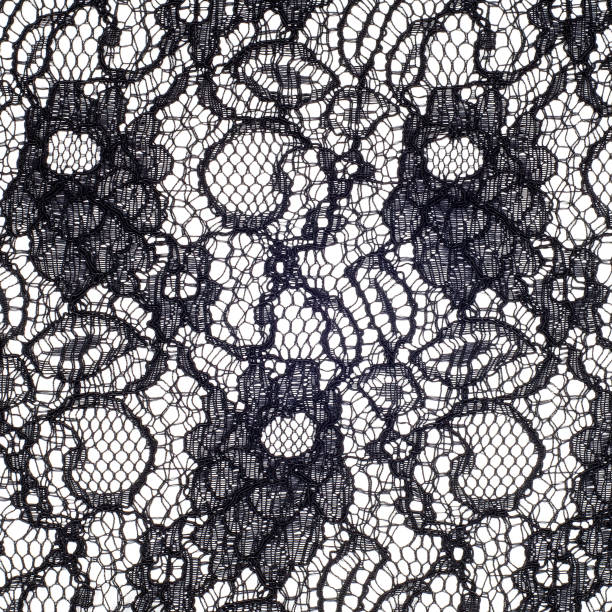istock The texture of fabric lace, black color 835806356