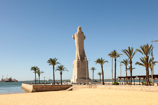 Christopher Columbus monument in the city of Huelva. Andalusia, Spain