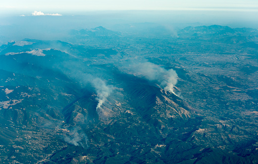 Overview of forest fire in Italy. Camera Location 42° 2' 41.154\