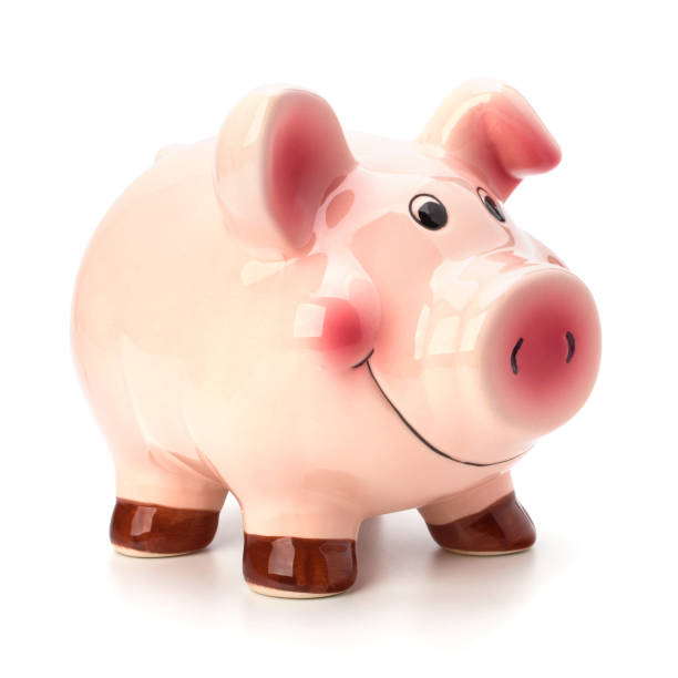 istock Lucky piggy bank isolated on white background 835814390