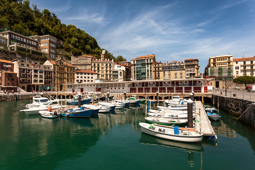 Old fishing port in the city of San Sebastian. Basque country, Spain