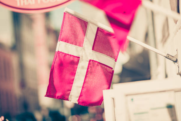 istock Closeup of small Denmark national flag 835814806