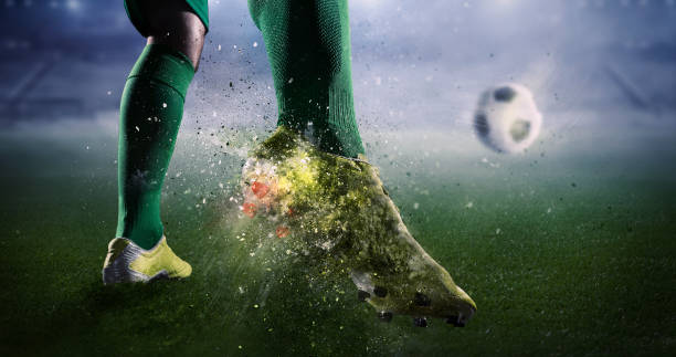 istock Soccer goal moment. Mixed media 835821600