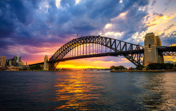 istock Sunset above Harbour Bridge in Sydney 835822748
