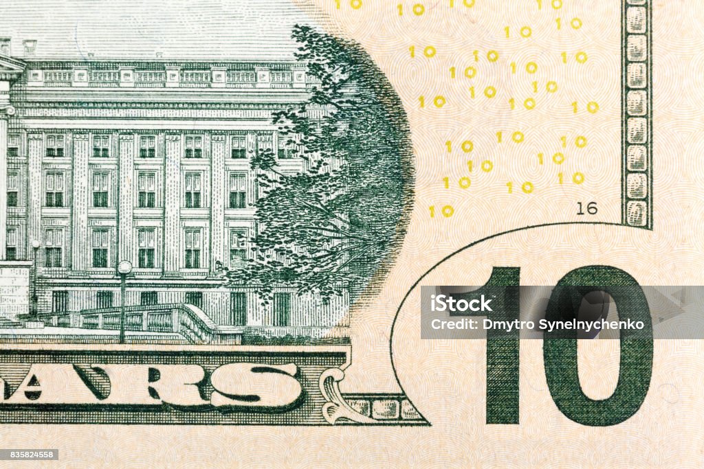 Alguns elementos na endro 10 dólar de E.U. - Foto de stock de Conta - Instrumento financeiro royalty-free