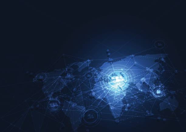 istock Global network connection. World map point and line composition concept of global business. Vector Illustration 835824638