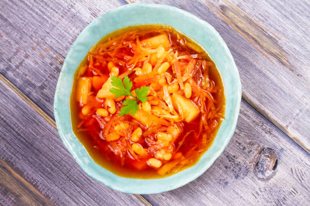 istock Borsht, bortsch, borshch, borscht. Soup made with vegetables and beets 835833884