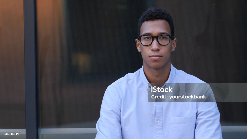 Portrait of Smiling Young Black Male Designer Acting - Performance Stock Photo