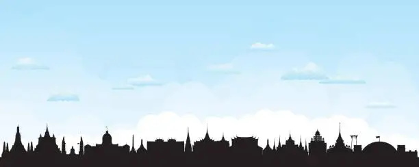 Vector illustration of Bangkok Skyline (All Buildings are Separate and Complete)