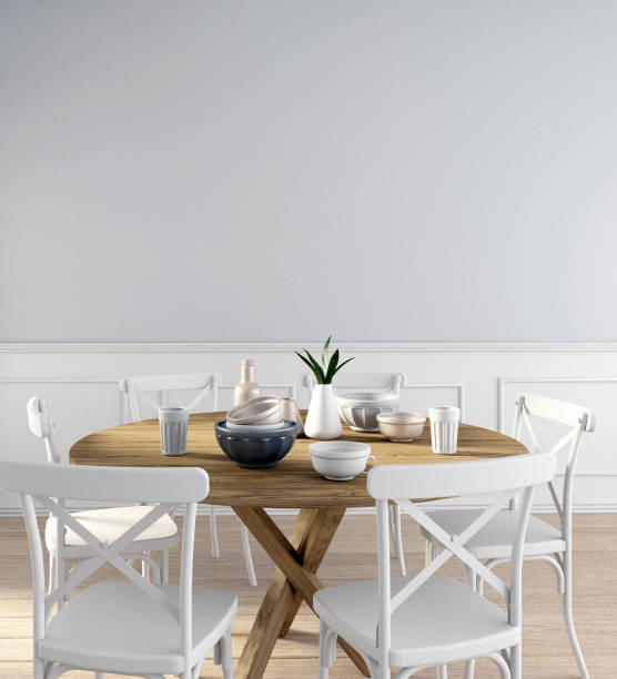 istock Mock up wall in interior dining area. living room hipster style. 835846430