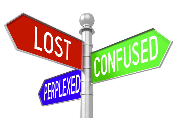 istock Lost concept - colorful signpost 835867930